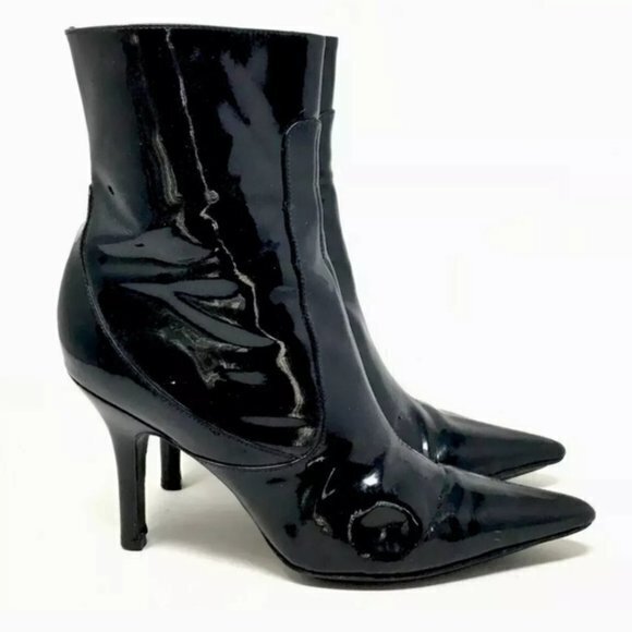 Cole Haan Air Fiona Black Patent Ankle Boots 5.5B‎ - Picture 1 of 7